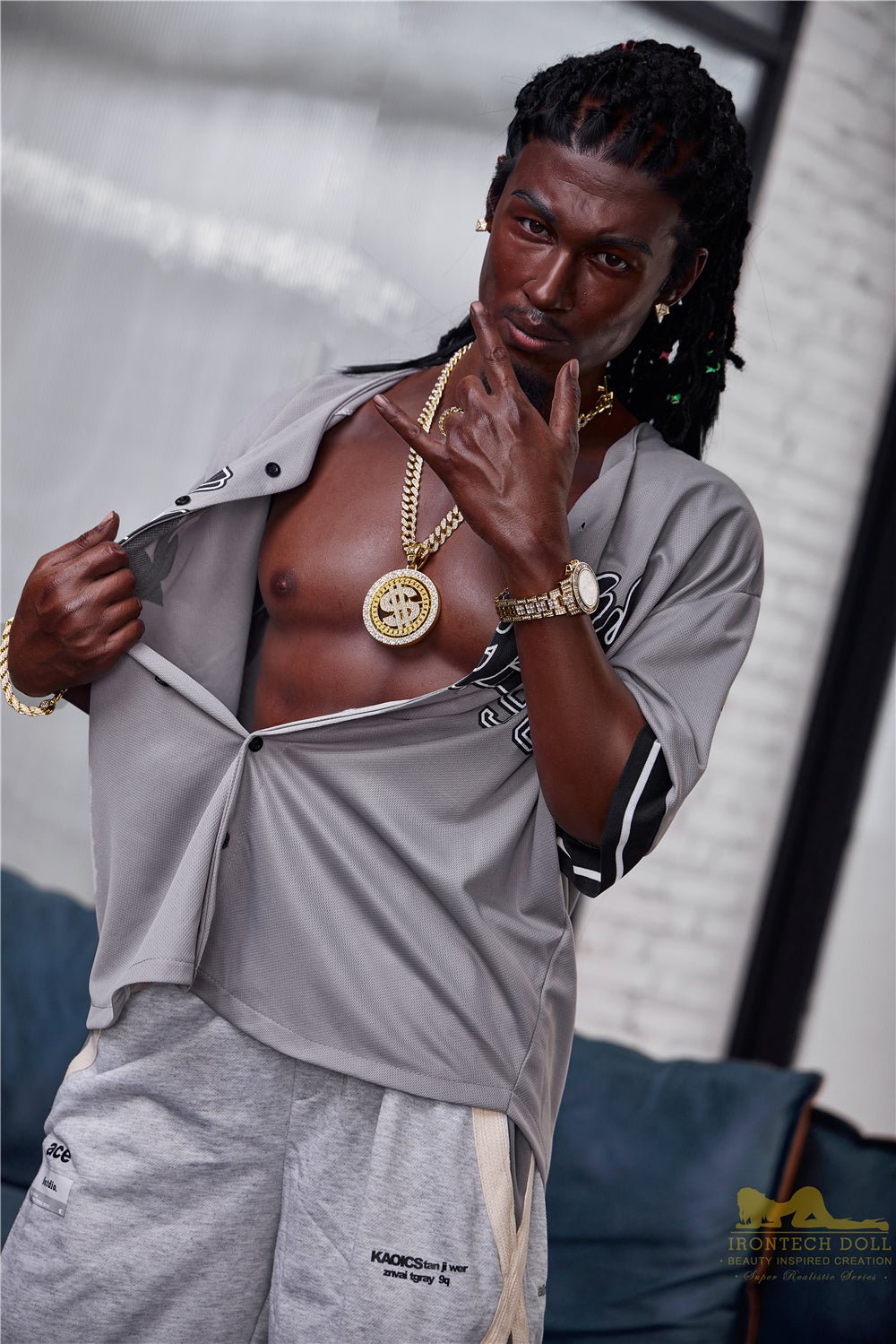 Irontech Silicone Black Sex Doll 170cm M7 Bill Realistic Full Body - Sex Doll