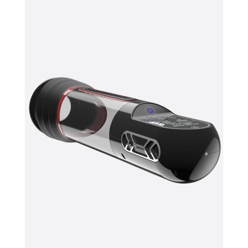 ISP90 Curve Infrared Automatic LCD Penis Pump Red - Adult Toys