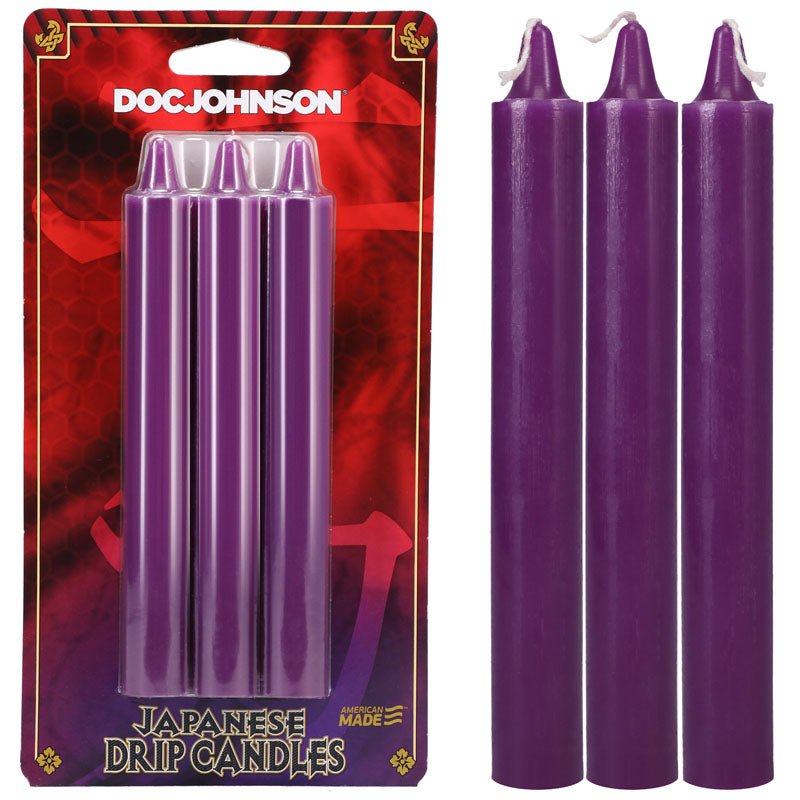 Japanese Drip Candles - Purple - Purple 3 - Pack - CANDLES