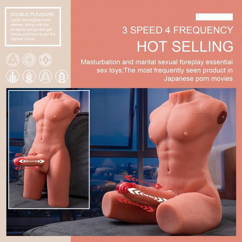 Jason 8kg USB Auto Thrusting 17cm Cock and Ass Male Torso - Adult Toys