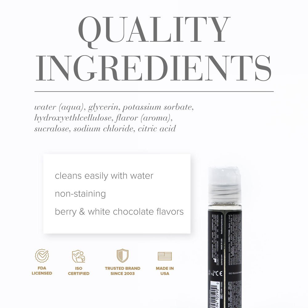 JO Gelato White Chocolate Raspberry Flavoured Lubricant 30ml - LOTIONS & LUBES
