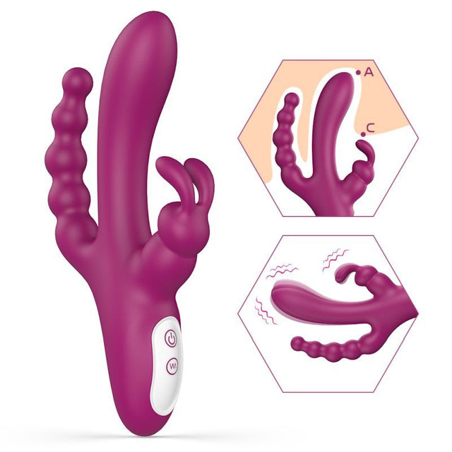 Joker Triple Ecstasy Vibrator - Adult Toys