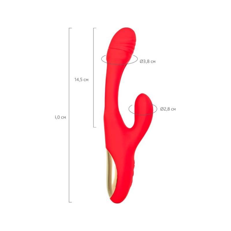 JOS Patti Moving Tongue Rabbit Vibrator Red - Adult Toys
