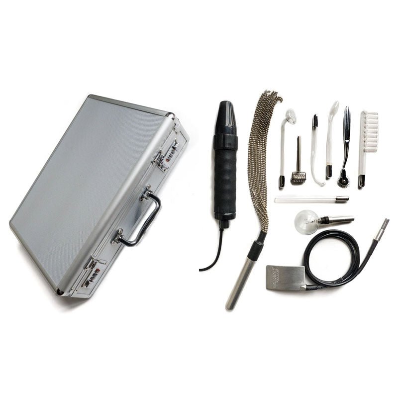 KinkLab Agent Noir Neon Wand Kit - E - Stim Kit - 11 Piece Set - E - STIM TOYS