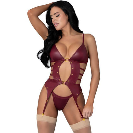 Kira Burgundy Kiss Two Piece Set - Lingerie - Naughty by Nature Adult Store