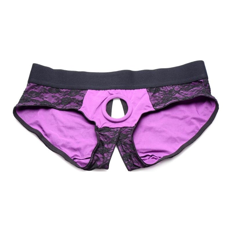 Lace Envy Panty Harness Purple L/XL - Adult Toys