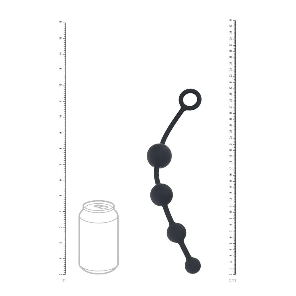 Levelz Curved Flexible Silicone Anal Beads Black 29.5 cm - ANAL TOYS