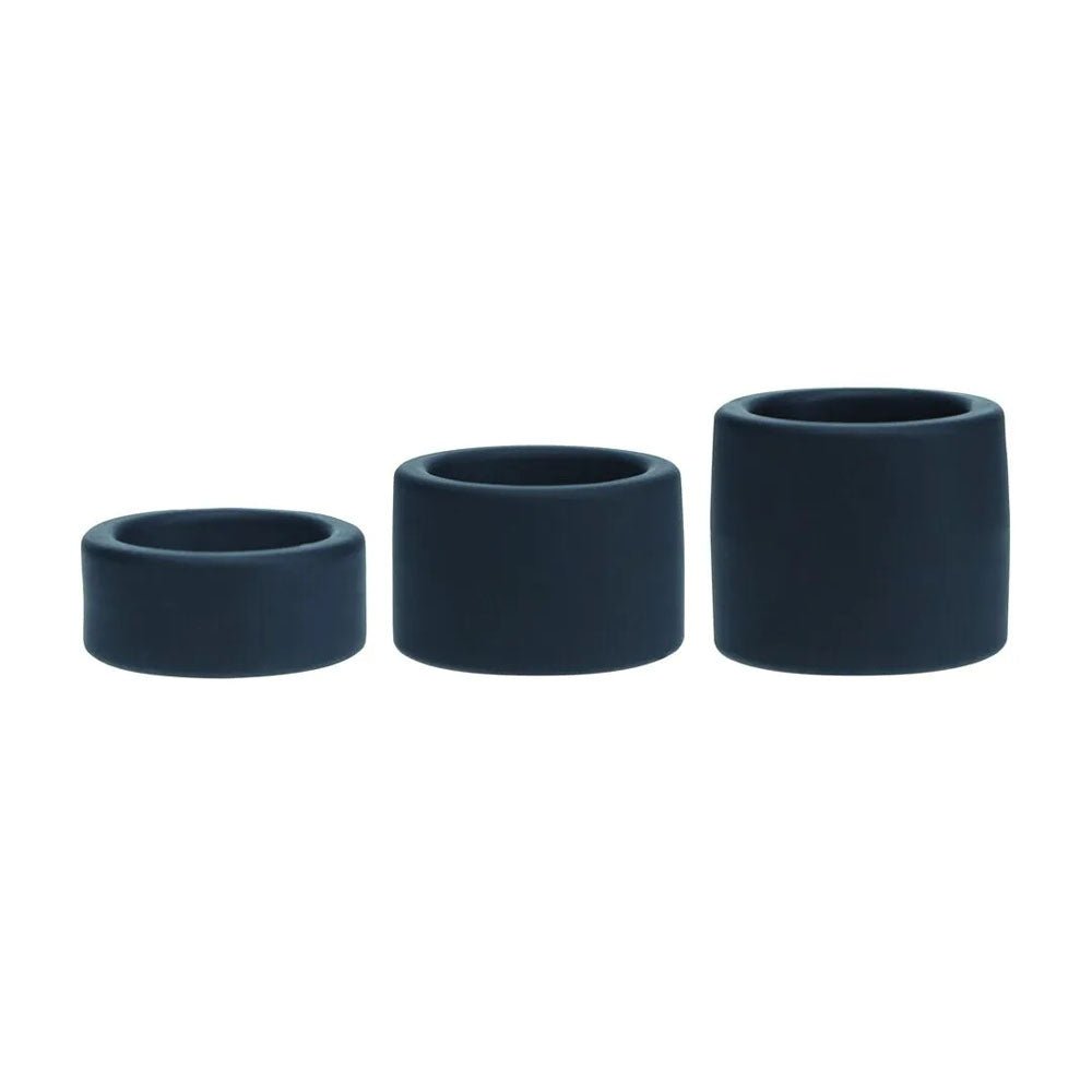 Levelz Liquid Silicone Ball Strap Set 3 Black Ball Stretchers - COCK RINGS
