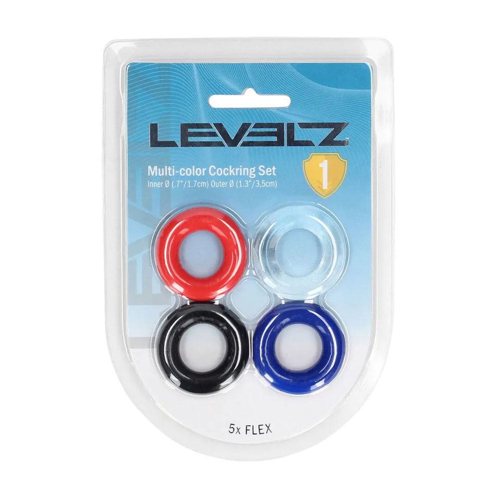 Levelz Multicolour Cock Ring Set 4 Pack Coloured Cock Rings - COCK RINGS