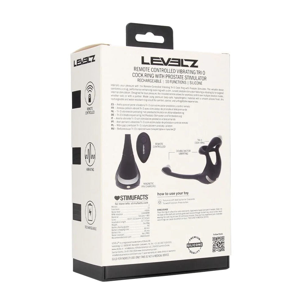 LEVELZ Remote Controlled TriO Cock Ring Prostate Stim Anal Plug - COCK RINGS