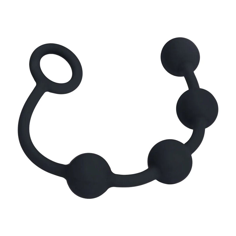 Levelz Round Silicone Anal Balls Medium Black 20mm - ANAL TOYS