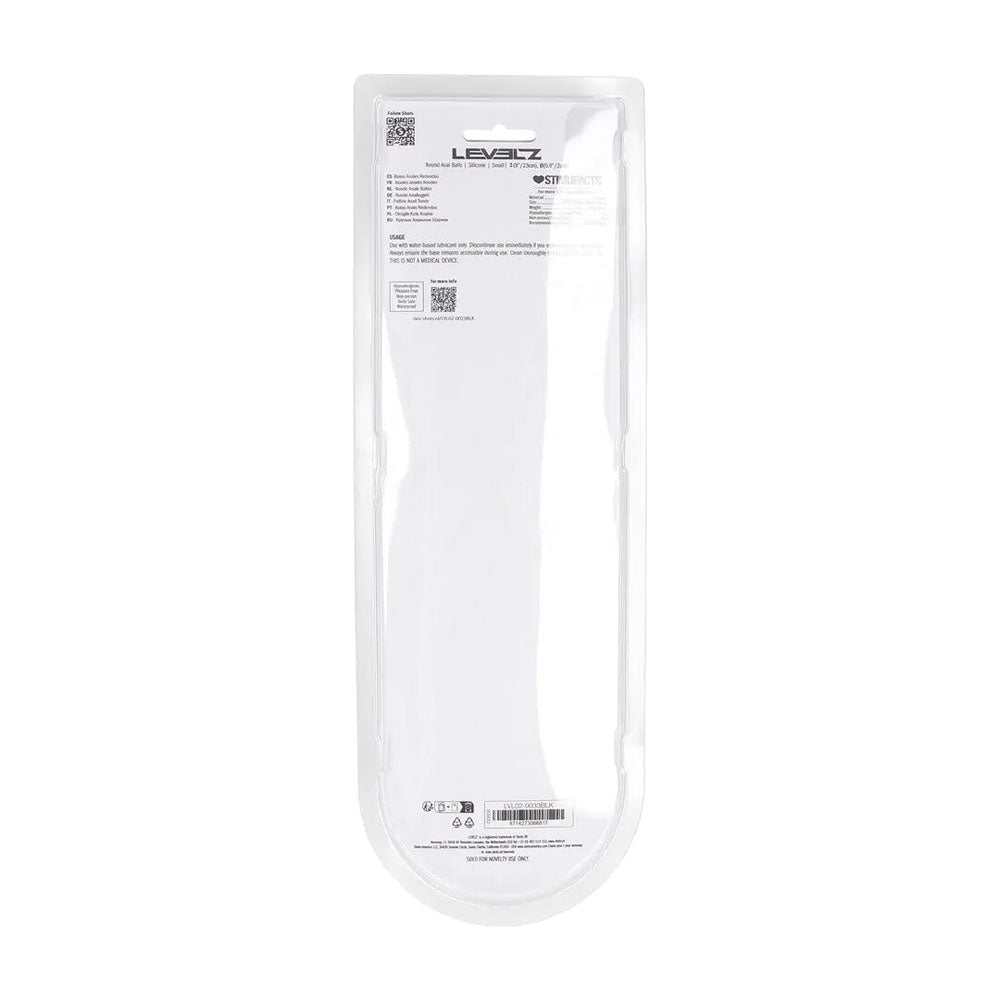 Levelz Round Silicone Anal Balls Medium Black 20mm - ANAL TOYS