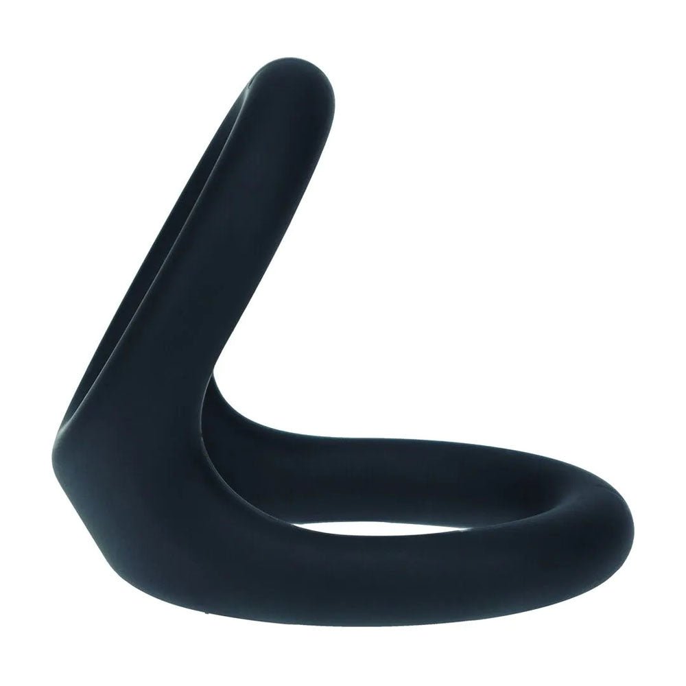 Levelz Silicone Cock Ring Double O Large Black For Men - COCK RINGS