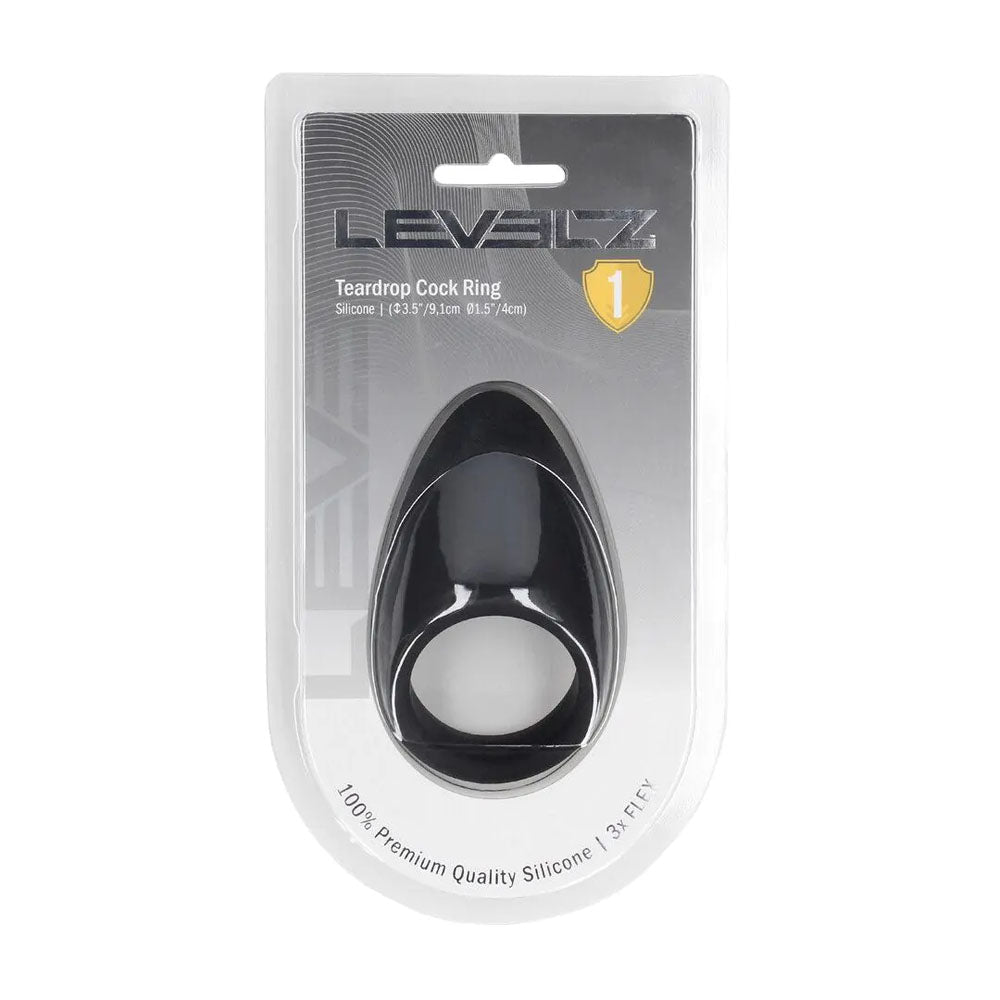 LEVELZ Teardrop Silicone Cock Ring Black For Enhanced Fit And Comfort - COCK RINGS