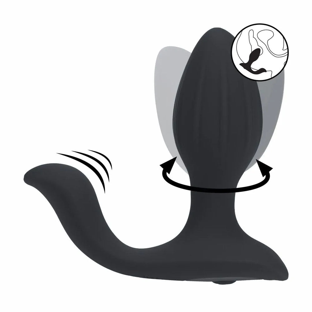 LEVELZ Vibrating Rotating Anal Plug Black 10.7cm - ANAL TOYS