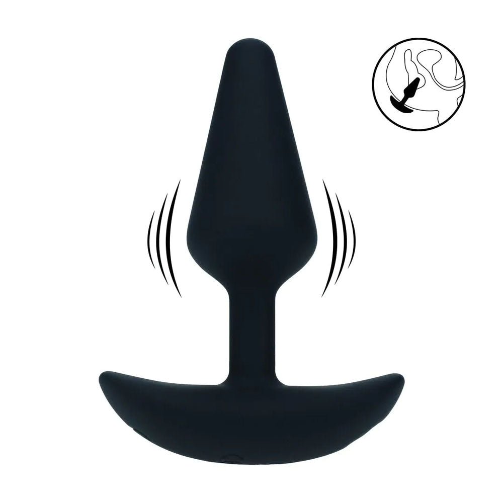 Levelz Vibrating Silicone Anal Plug Small Black Butt Plug - ANAL TOYS