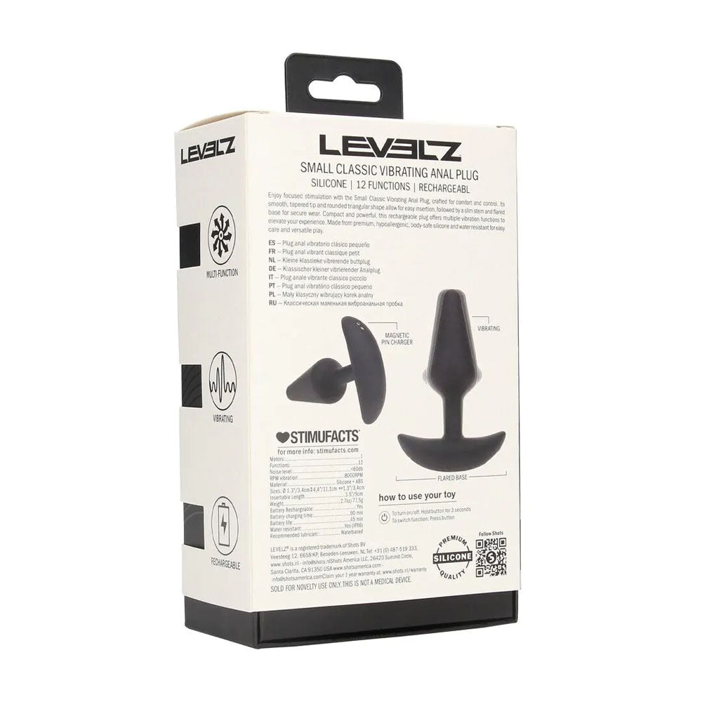 Levelz Vibrating Silicone Anal Plug Small Black Butt Plug - ANAL TOYS