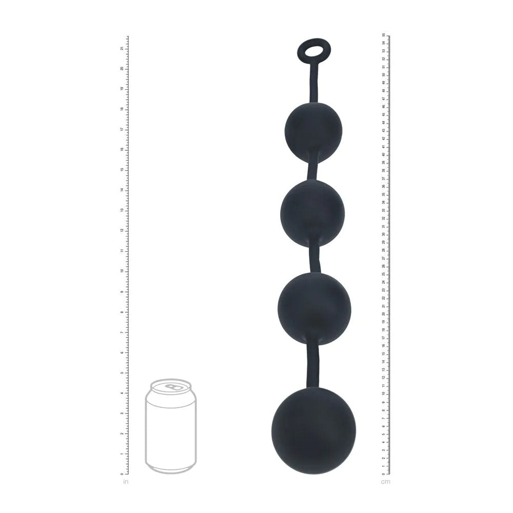 Levelz XXL Round Anal Balls 60mm Black 52.5 Cm Anal Beads - ANAL TOYS