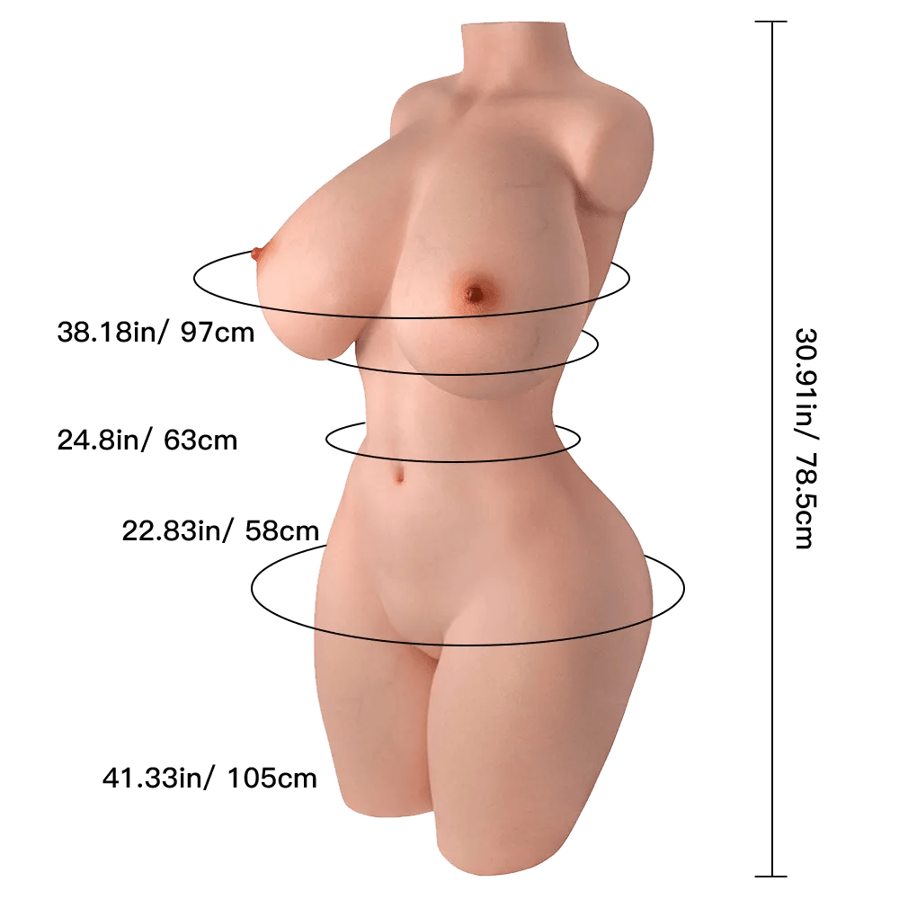 Light Tan Vanessa BBW Silicone Sex Doll Torso With Big Boobs - Sex Doll - Naughty by Nature Adult Store