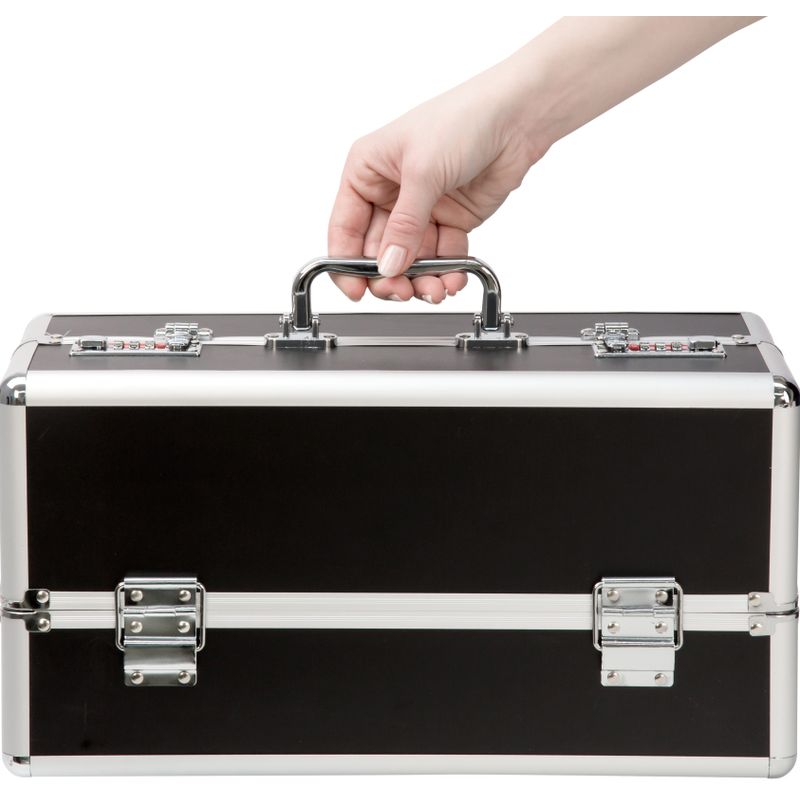 Lockable Large Vibrator Case Black - Adult Toys