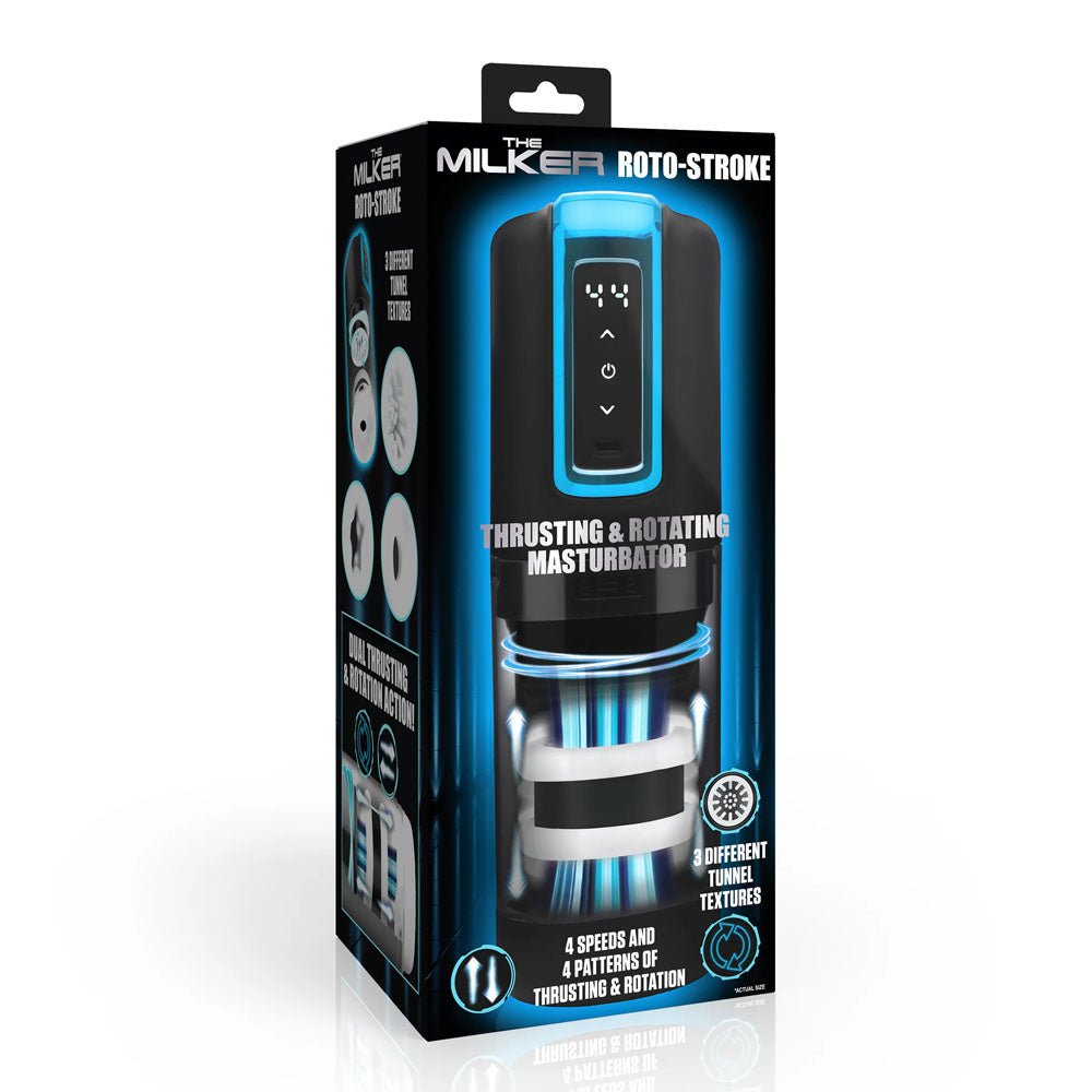 LoveBotz The Milker Roto - Stroke - USB Rechargeable Thrusting & Rotating Male Masturbator - MASTURBATORS