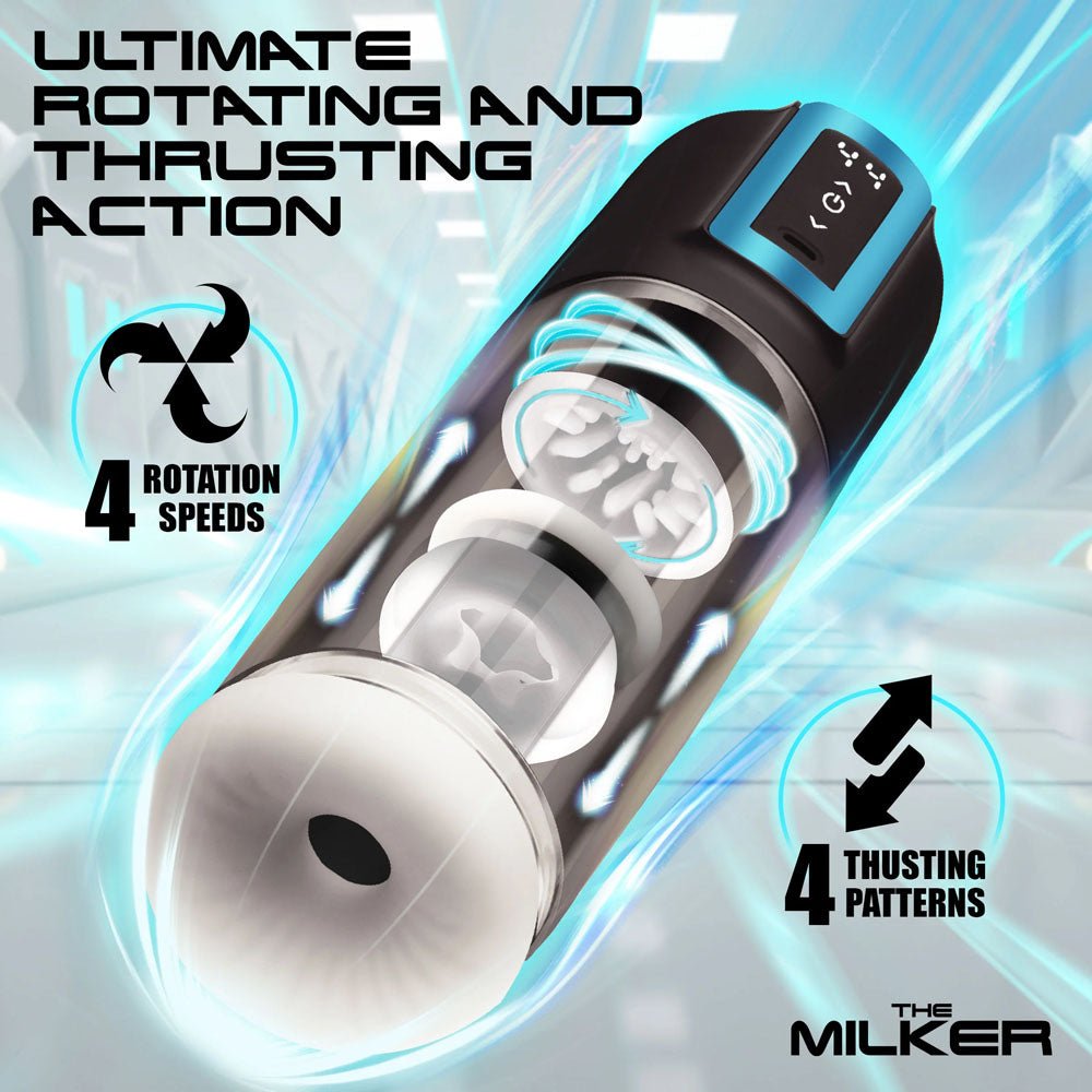 LoveBotz The Milker Roto - Stroke - USB Rechargeable Thrusting & Rotating Male Masturbator - MASTURBATORS