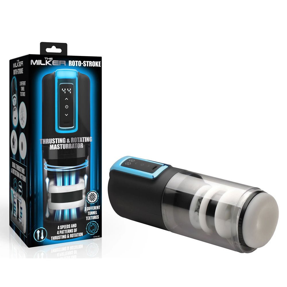 LoveBotz The Milker Roto - Stroke - USB Rechargeable Thrusting & Rotating Male Masturbator - MASTURBATORS