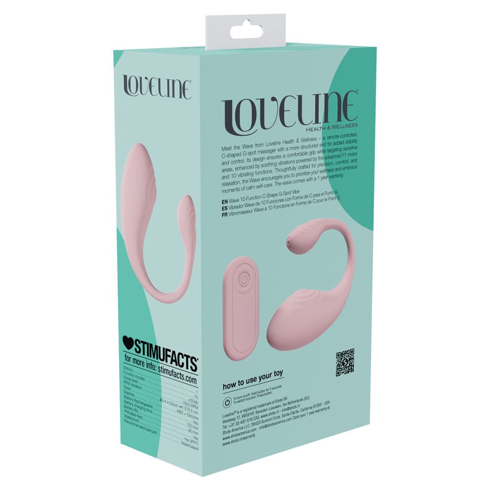 LOVELINE Wave - C - Shaped Vibrator with Remote - VIBRATORS - Naughty by Nature Adult Store