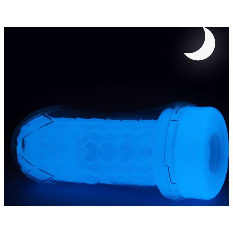 Lovetoy Lumino Play Ribbed Masturbator – Glow in the Dark TPE Stroker - Adult Toys