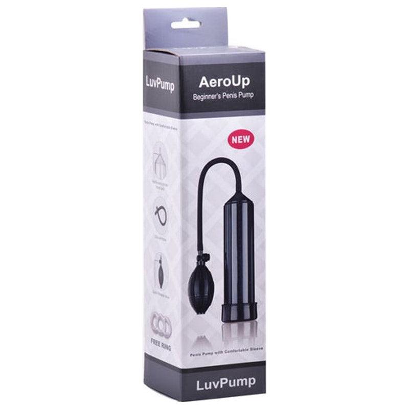 LuvPump AeroUp Penis Pump – 9 Inch Cylinder with Silicone Hose, Black - Adult Toys