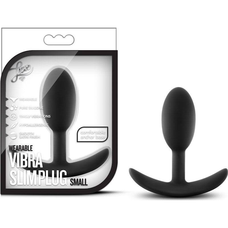 Luxe Wearable Vibra Slim Plug Small Black - Naughty by Nature Adult Store