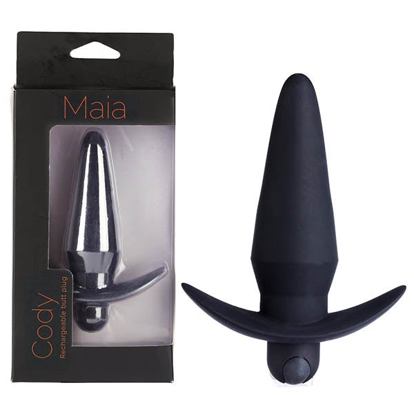 Maia Cody - Black 12.4 cm USB Rechargeable Butt Plug - Anal Toys