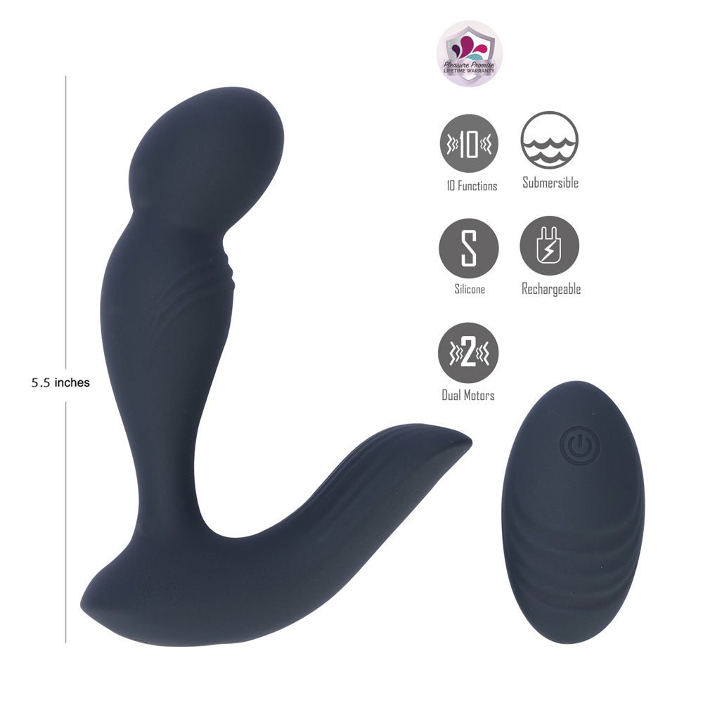 Maia Colton Black USB Rechargeable Vibrating Prostate Massager - ANAL TOYS