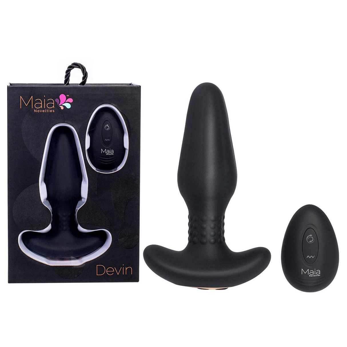 Maia DEVIN - Black USB Rechargeable Vibrating Butt Plug - Anal Toys