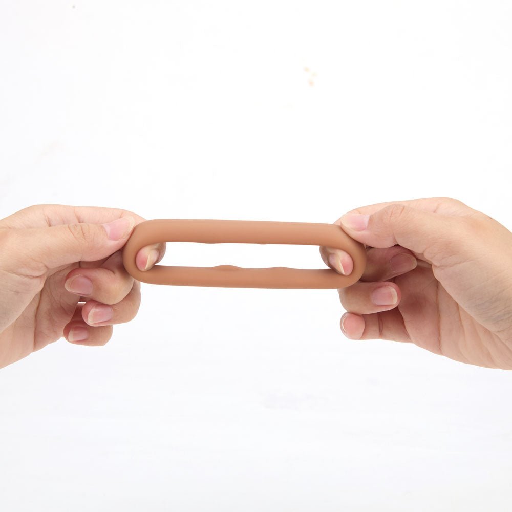 Maia Gunner Caramel Tan Brown Silicone Cock Ring For Men - COCK RINGS