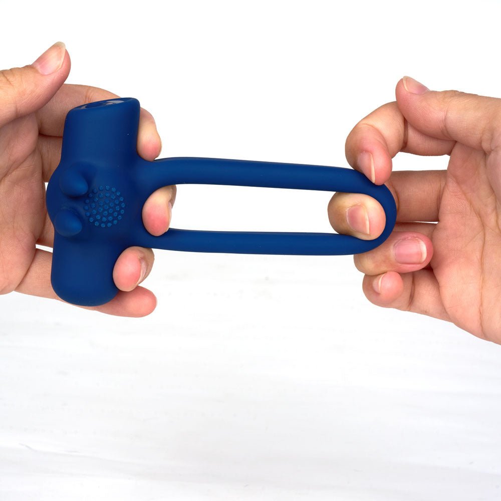 Maia Huxley USB Rechargeable Vibrating Cock Ring – Strong Blue Motor - COCK RINGS