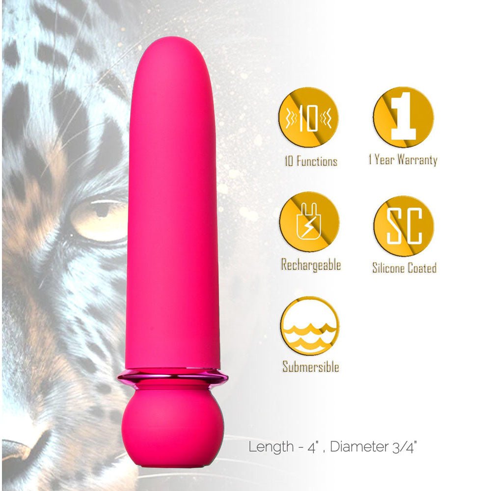 Maia JAGUAR - Pink 10.1 cm USB Rechargeable Bullet - BULLETS & EGGS