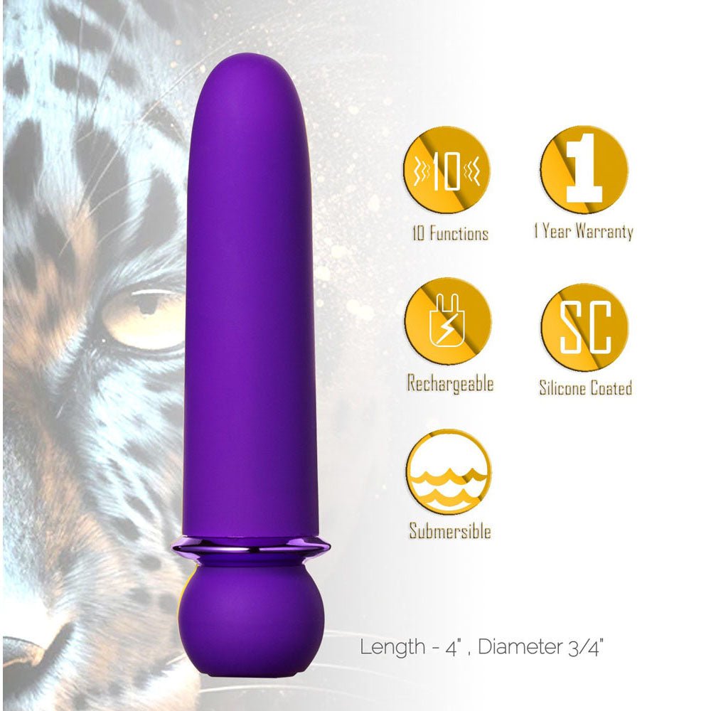 Maia JAGUAR - Purple 10.1 cm USB Rechargeable Bullet - BULLETS & EGGS