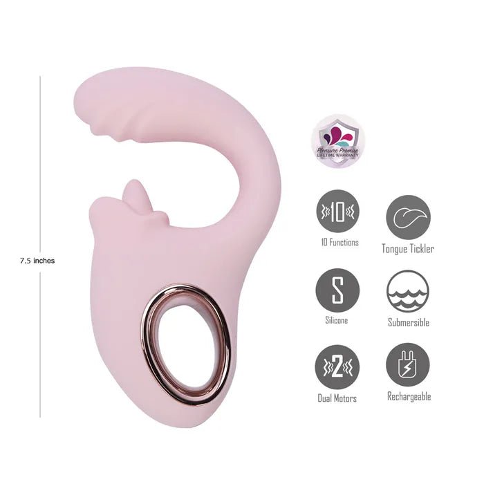 Maia Jaylee Pink USB Rechargeable Dual Motor Vibrator - VIBRATORS