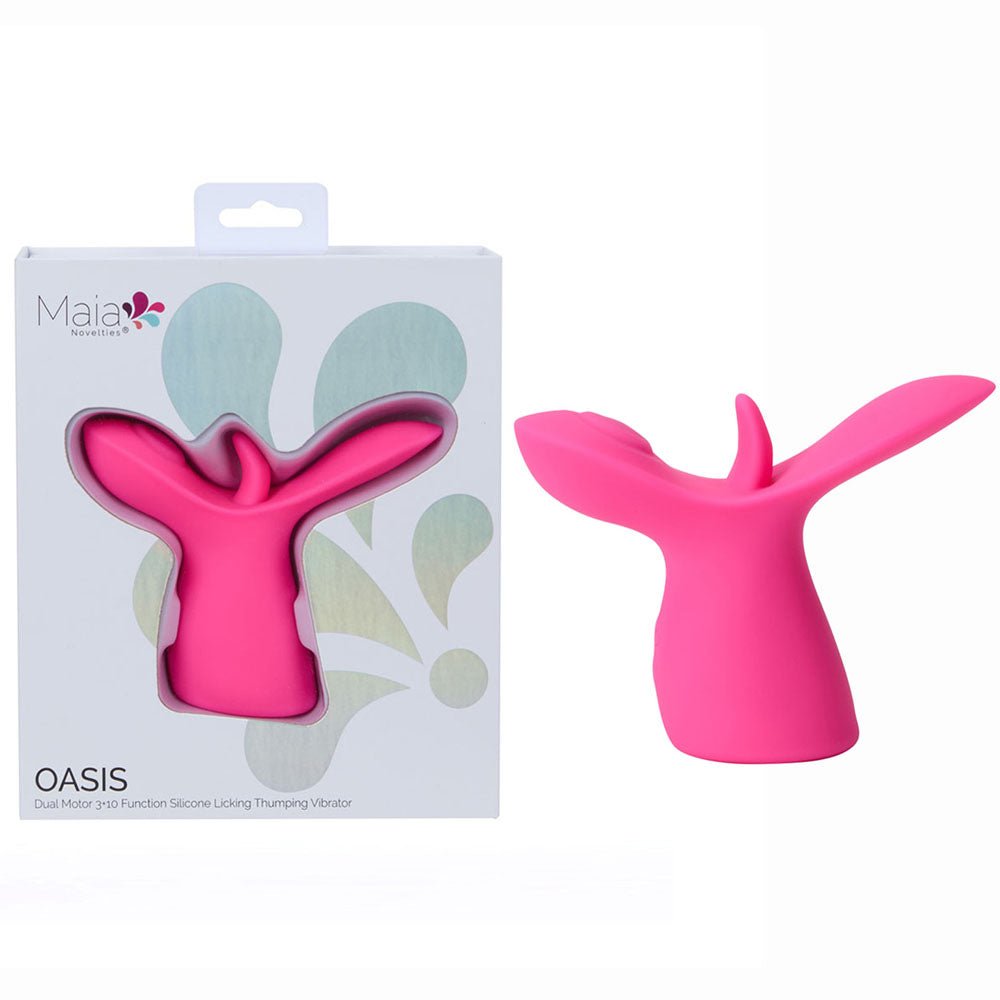 Maia OASIS - Pink Dual Motor Licking & Thumping Stimulator - STIMULATORS