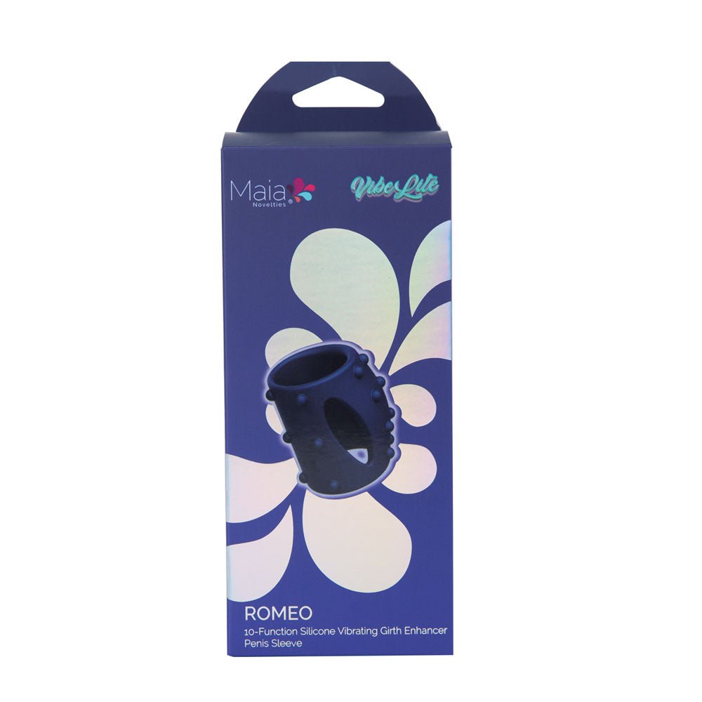 Maia Romeo Blue Vibrating Girth Enhancer Sleeve | USB Rechargeable - COCK RINGS