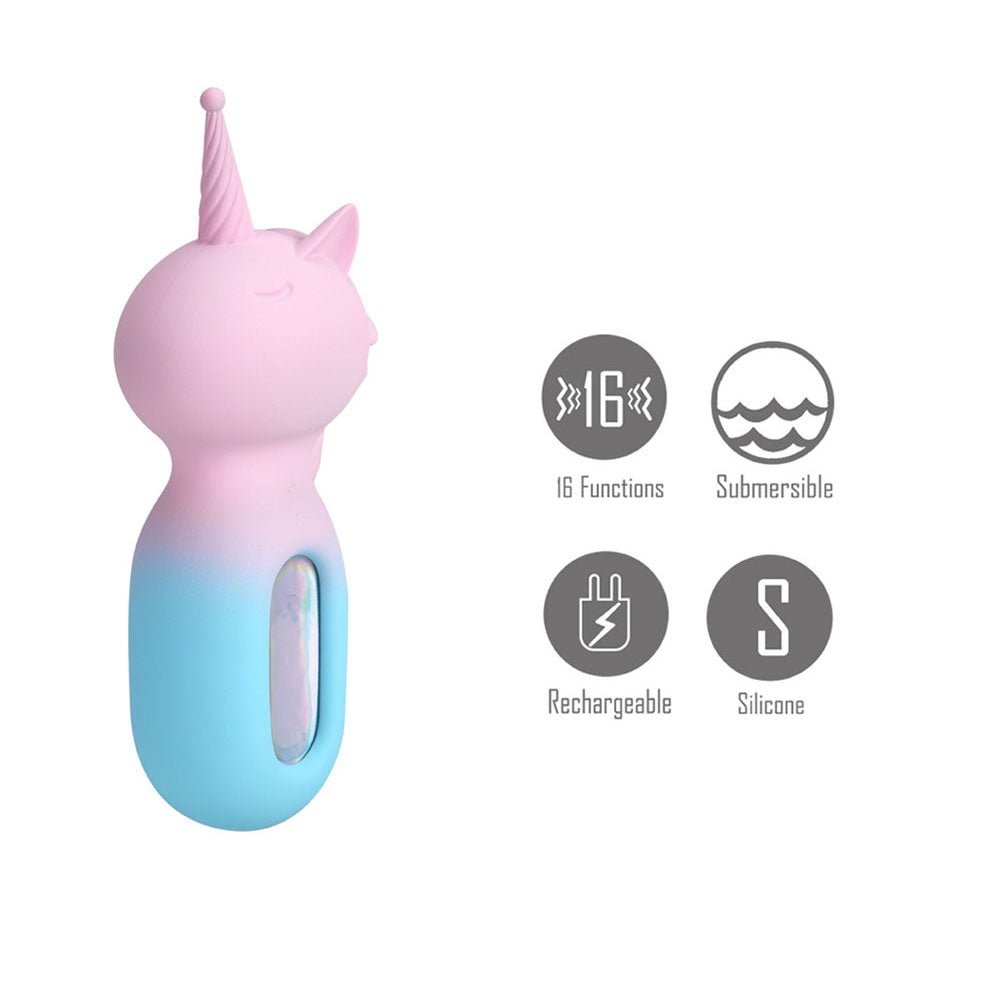 Maia UNIE - Pink/Blue USB Rechargeable Unicorn Wand - STIMULATORS