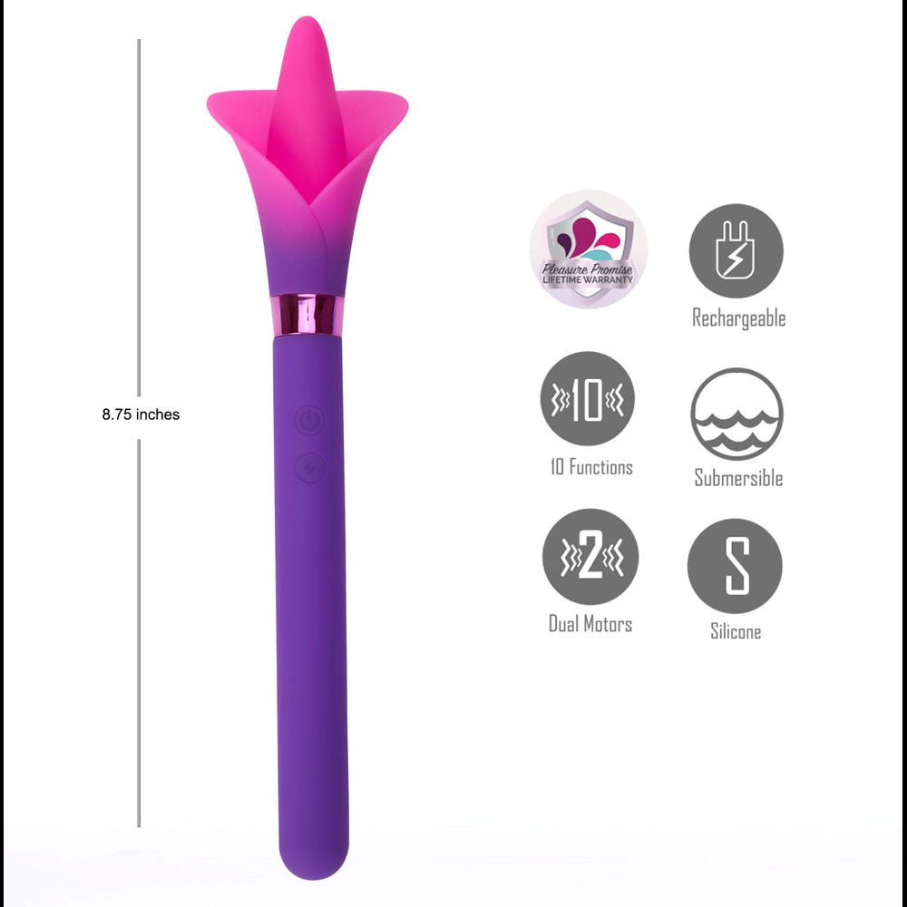 Maia VALA - Purple/Pink 22.2 cm Flower Vibrator - VIBRATORS