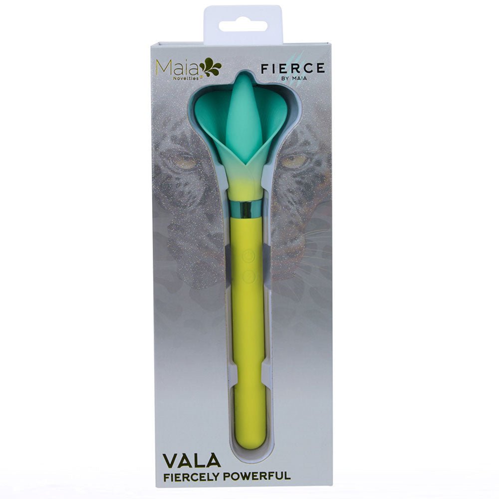 Maia VALA - Yellow/Green 22.2 cm Flower Vibrator - VIBRATORS