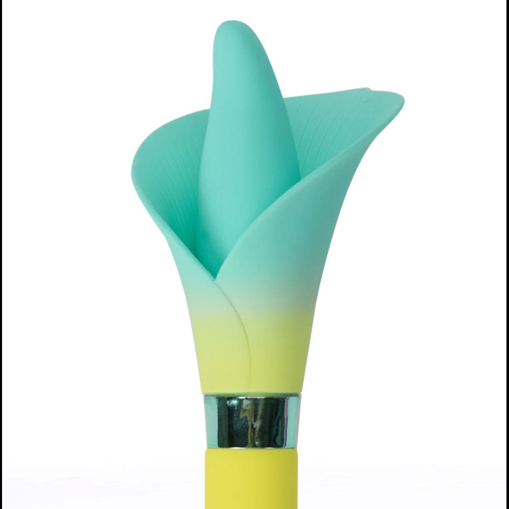 Maia VALA - Yellow/Green 22.2 cm Flower Vibrator - VIBRATORS