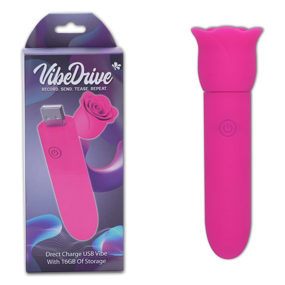 Maia VIBEDRIVE Pink USB Rechargeable Bullet With 16 GB Storage 10 cm - BULLETS & EGGS