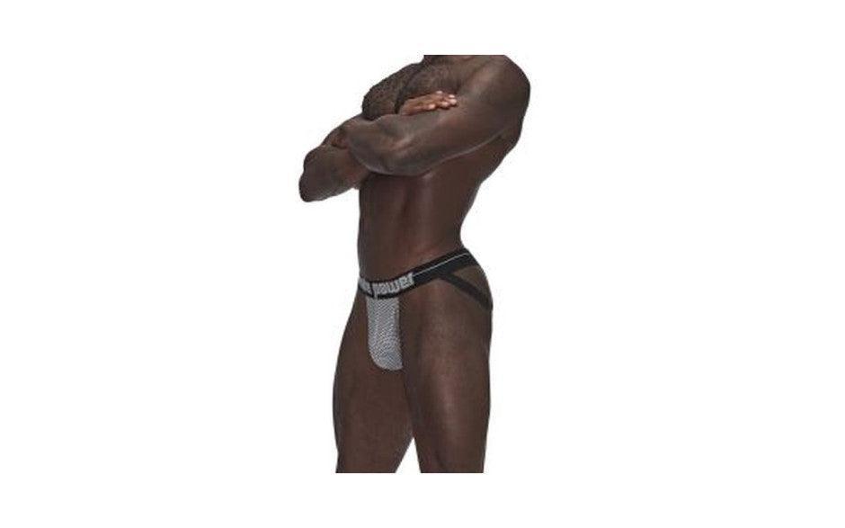 Male Power Sexagon Strappy Ring Jock Grey - Naughty by Nature Adult Store
