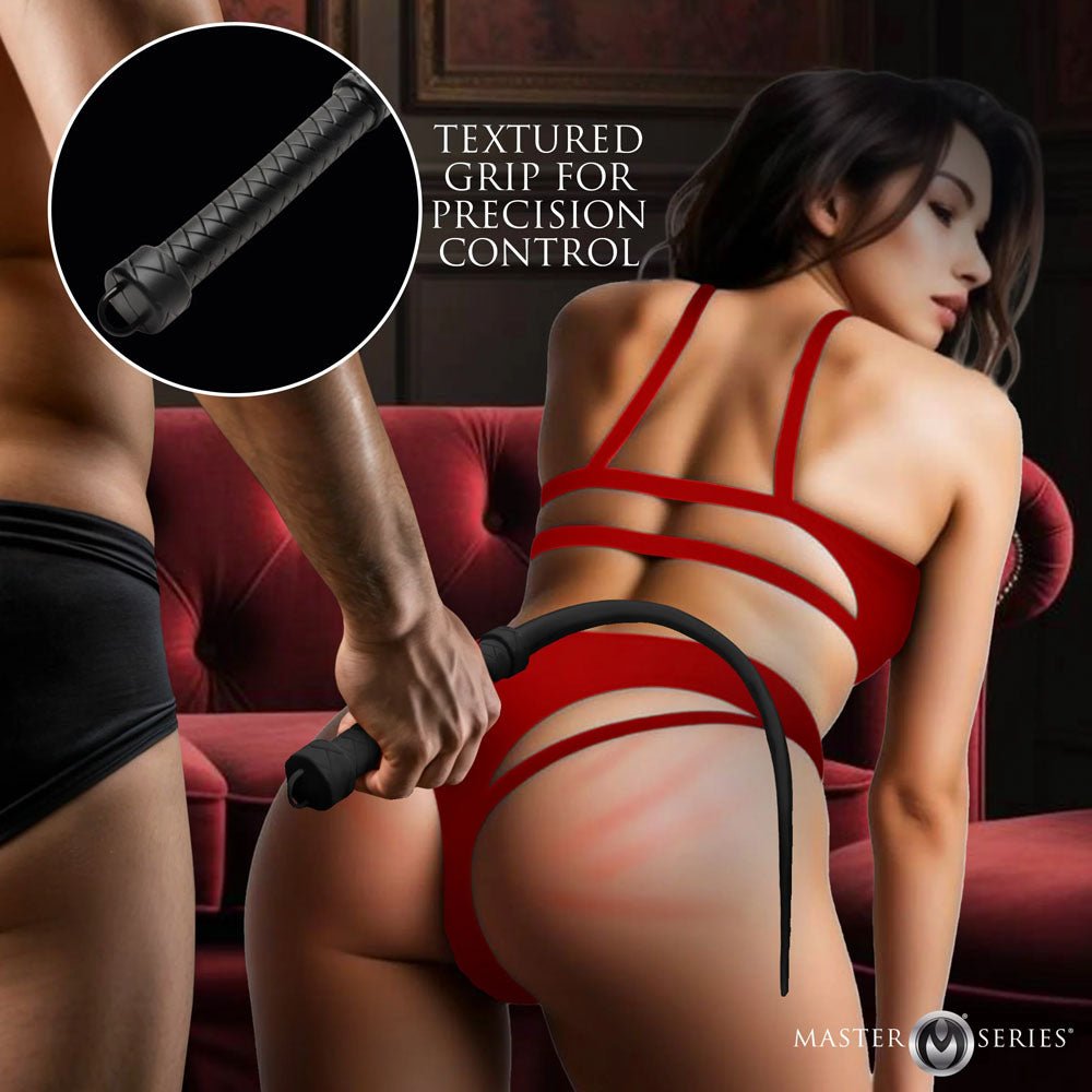 Master Series Viper Tail - Black - Black Silicone Whip - BONDAGE - TOYS