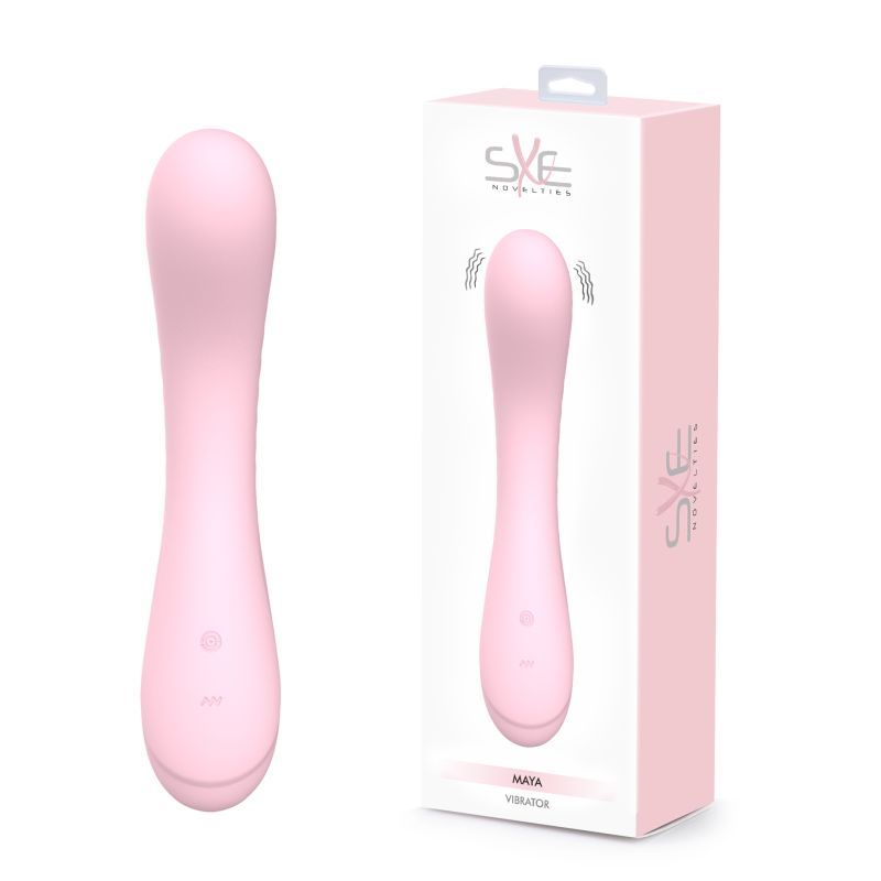 Maya Curve Silicone Vibrator Pink - Adult Toys