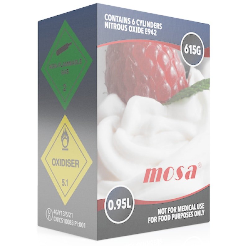 Mosa 0.95 Litre 615g N2O Cylinder - Lotions & Potions